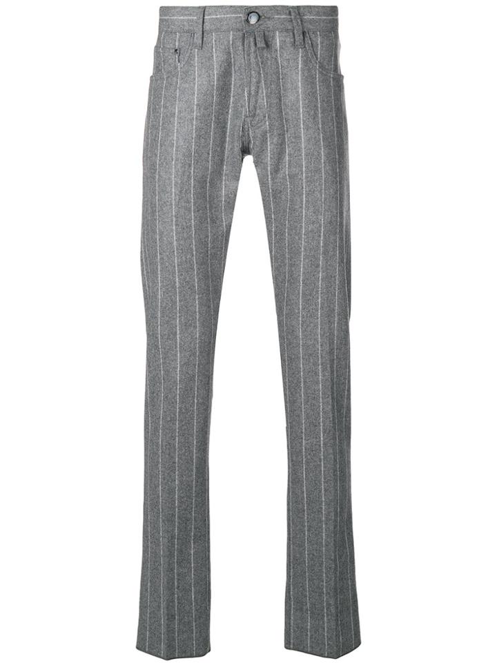 Jacob Cohen Striped Straight Leg Jeans - Grey