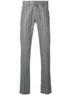 Jacob Cohen Striped Straight Leg Jeans - Grey