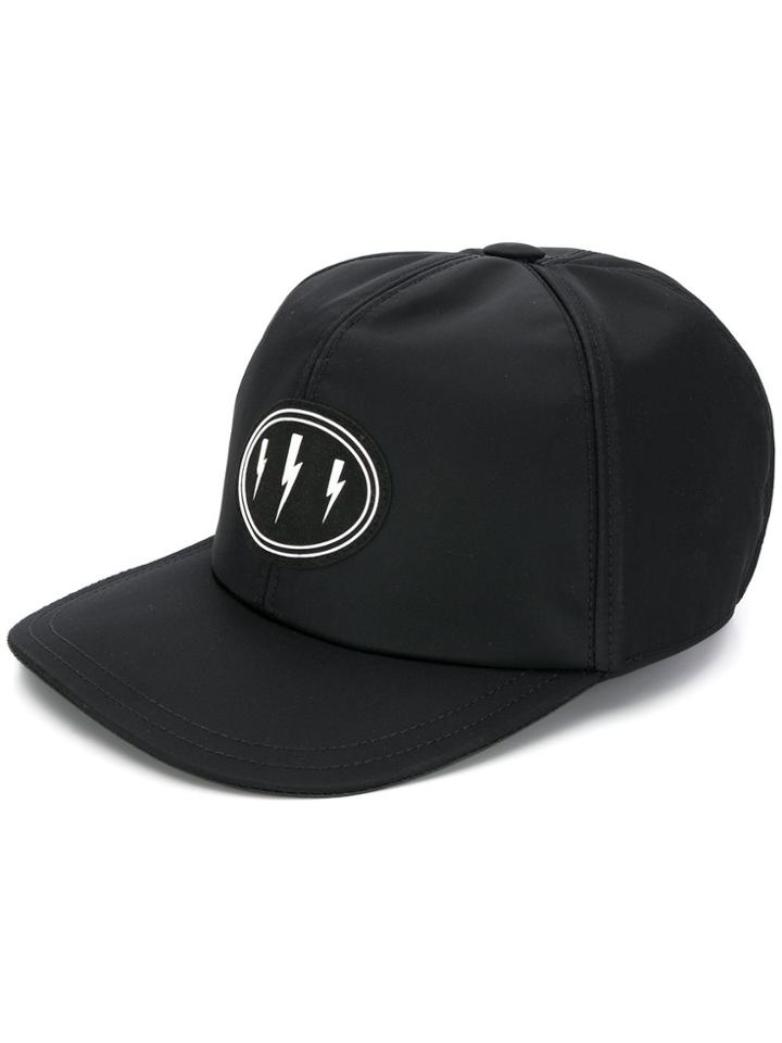 Neil Barrett Lightning Logo Cap - Black