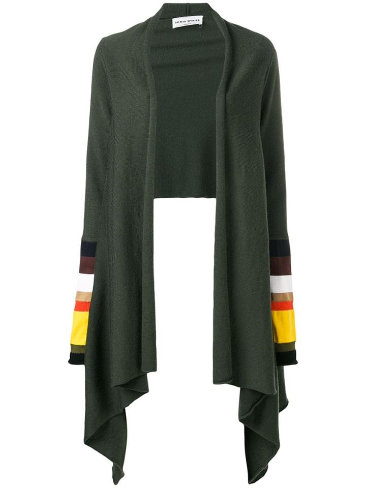 Sonia Rykiel Striped Sleeve Cardigan - Green