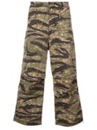Sankuanz Camouflage Style Print Wide Leg Trousers - Green
