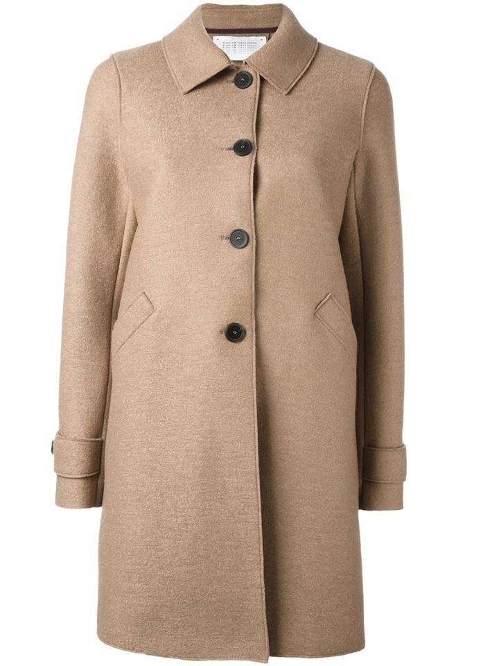 Harris Wharf London Single Breasted Coat, Women's, Size: 44, Brown, Polyester/virgin Wool