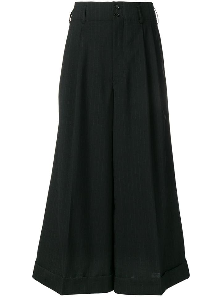 Comme Des Garçons Super Flared Cropped Trousers - Black