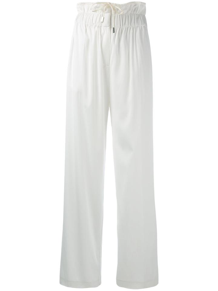 Aalto - Drawstring Straight Trousers - Women - Spandex/elastane/viscose - 40, Women's, White, Spandex/elastane/viscose
