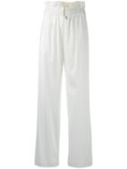 Aalto - Drawstring Straight Trousers - Women - Spandex/elastane/viscose - 40, Women's, White, Spandex/elastane/viscose