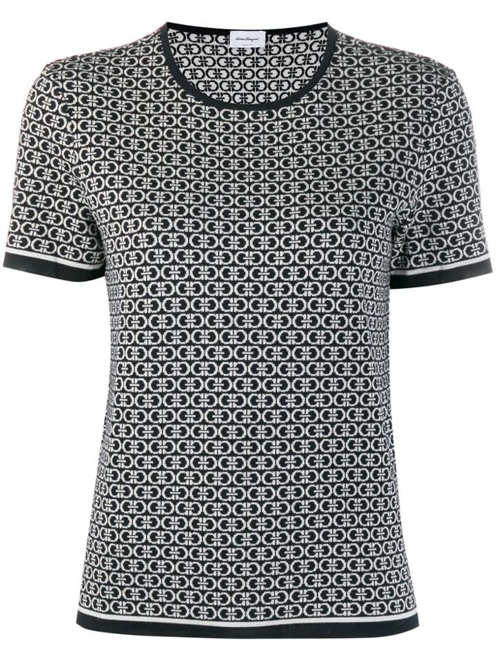Salvatore Ferragamo Gancio Intarsia Sweater - Blue