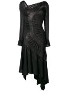 Roberto Cavalli Asymmetric Midi Dress - Black