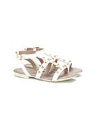 Young Versace Studded Sandals - White