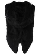 Yves Salomon Sleeveless Open-front Fur Jacket, Women's, Size: 40, Black, Rabbit Fur