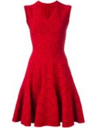 Alaïa Patterned Flared Dress, Women's, Size: 36, Red, Polyester/viscose/polyamide/spandex/elastane
