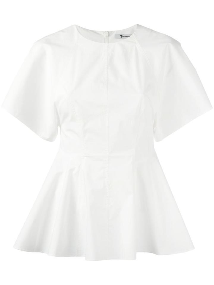 T By Alexander Wang Peplum Blouse, Women's, Size: 2, White, Cotton
