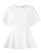 T By Alexander Wang Peplum Blouse, Women's, Size: 2, White, Cotton