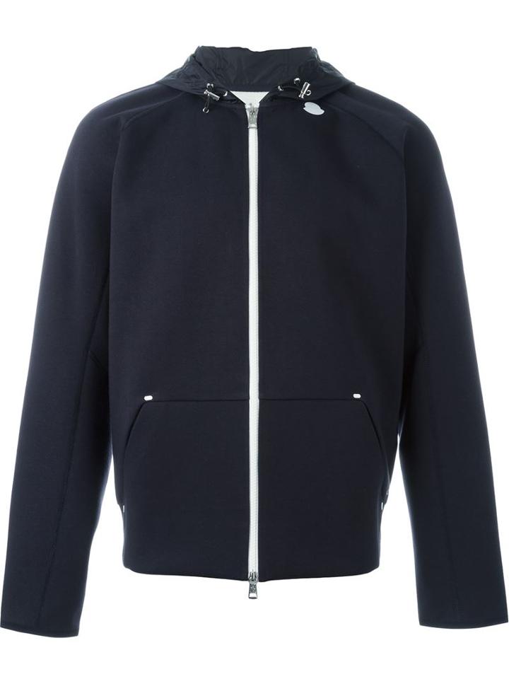 Moncler Zipped Hoodie, Men's, Size: Xl, Blue, Cotton/polyamide