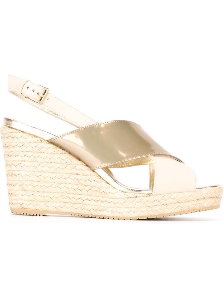 Hogan Sling Back Wedge Sandals
