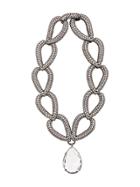 Alexander Mcqueen Facted Crystal Necklace - Silver
