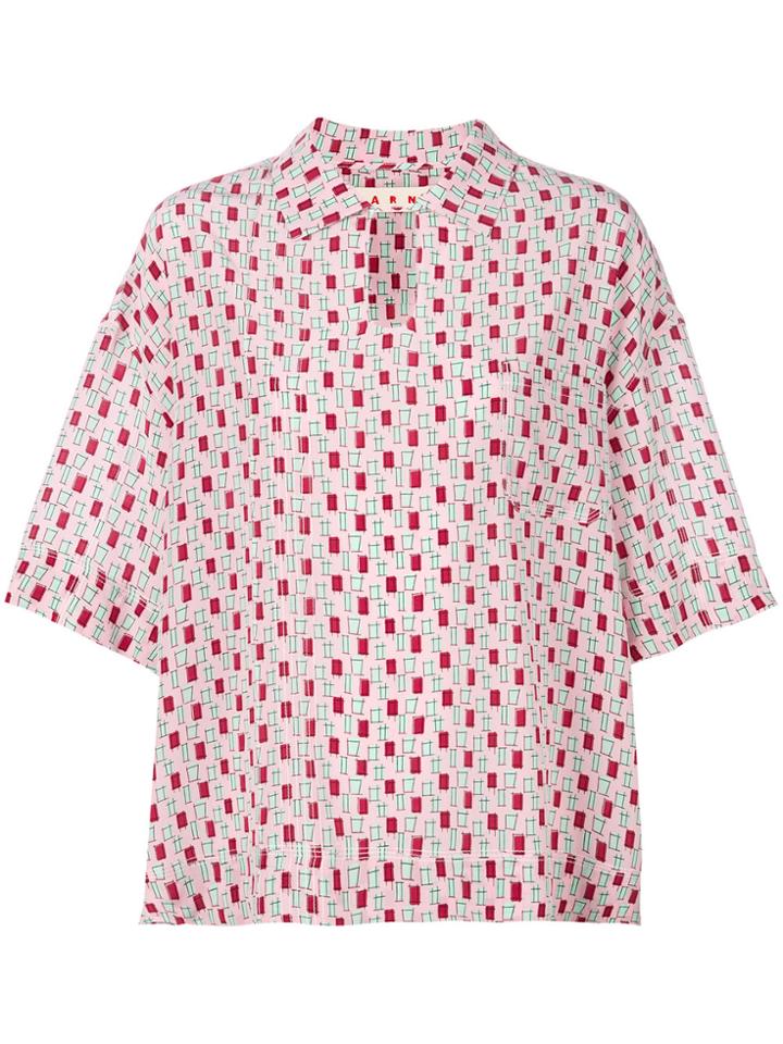 Marni Relaxed Fit Printed Blouse - Pink & Purple