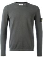 Stone Island Arm Patch Longsleeved T-shirt, Men's, Size: Large, Grey, Cotton