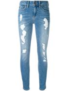 Tommy Hilfiger - Ripped Cropped Skinny Jeans - Women - Cotton/polyester/spandex/elastane - 27, Blue, Cotton/polyester/spandex/elastane