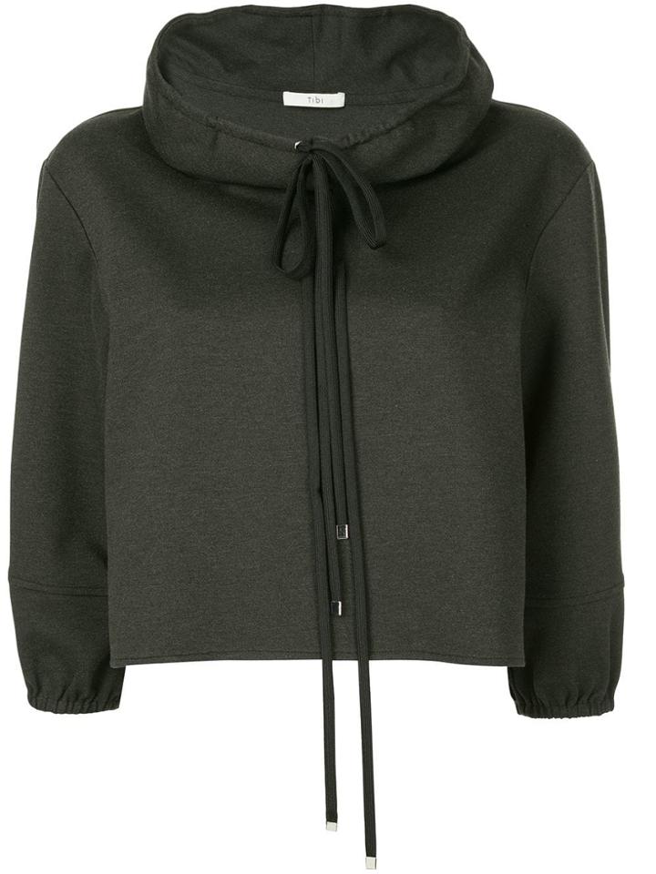 Tibi Stretch Knit Anorak Top - Black