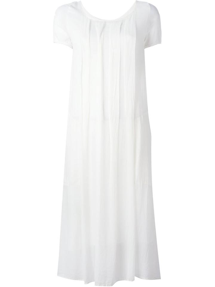 Kristensen Du Nord Chest Pleated Mid-length Dress, Women's, Size: 1, White, Silk/spandex/elastane/cotton