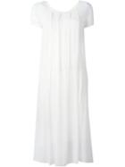 Kristensen Du Nord Chest Pleated Mid-length Dress, Women's, Size: 1, White, Silk/spandex/elastane/cotton