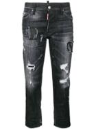 Dsquared2 Distressed Tomboy Jeans - Black