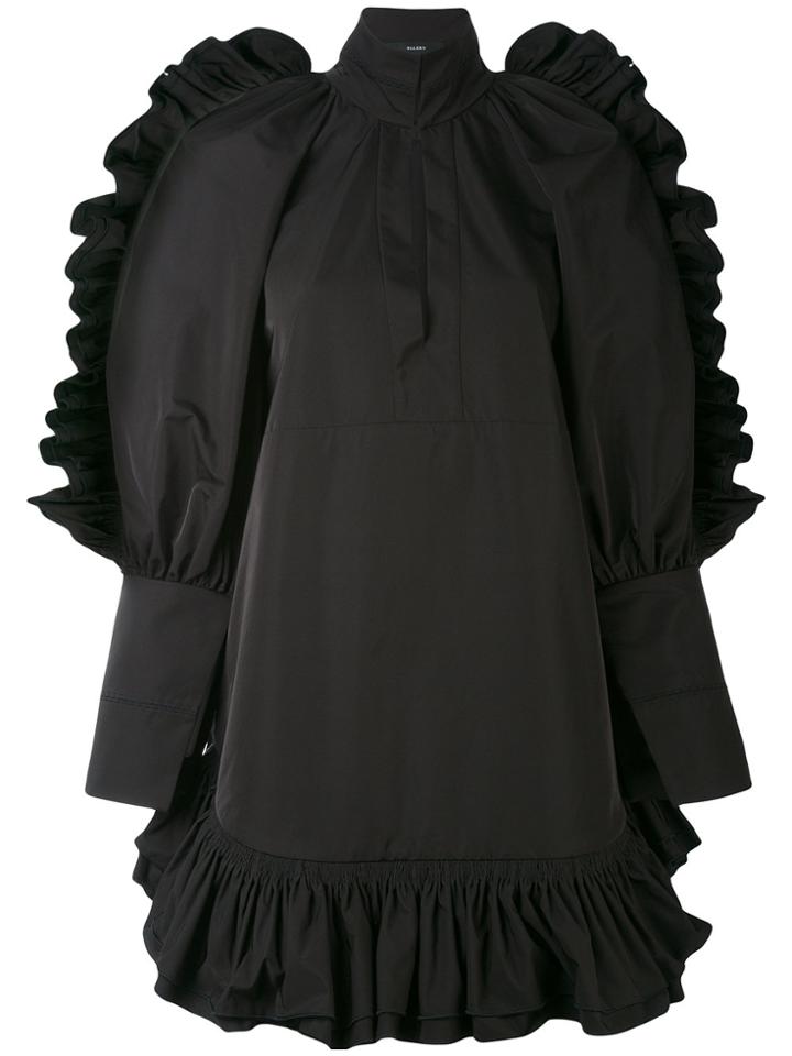Ellery Ruffle Hem Mini Dress - Black