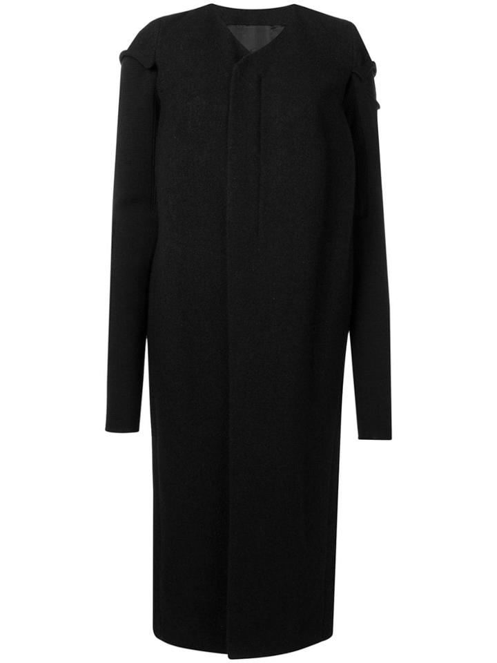 Rick Owens Long Straight Fit Coat - Black