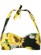 Dolce & Gabbana Sunflower Print Bikini, Women's, Size: 1, Black, Polyamide/spandex/elastane