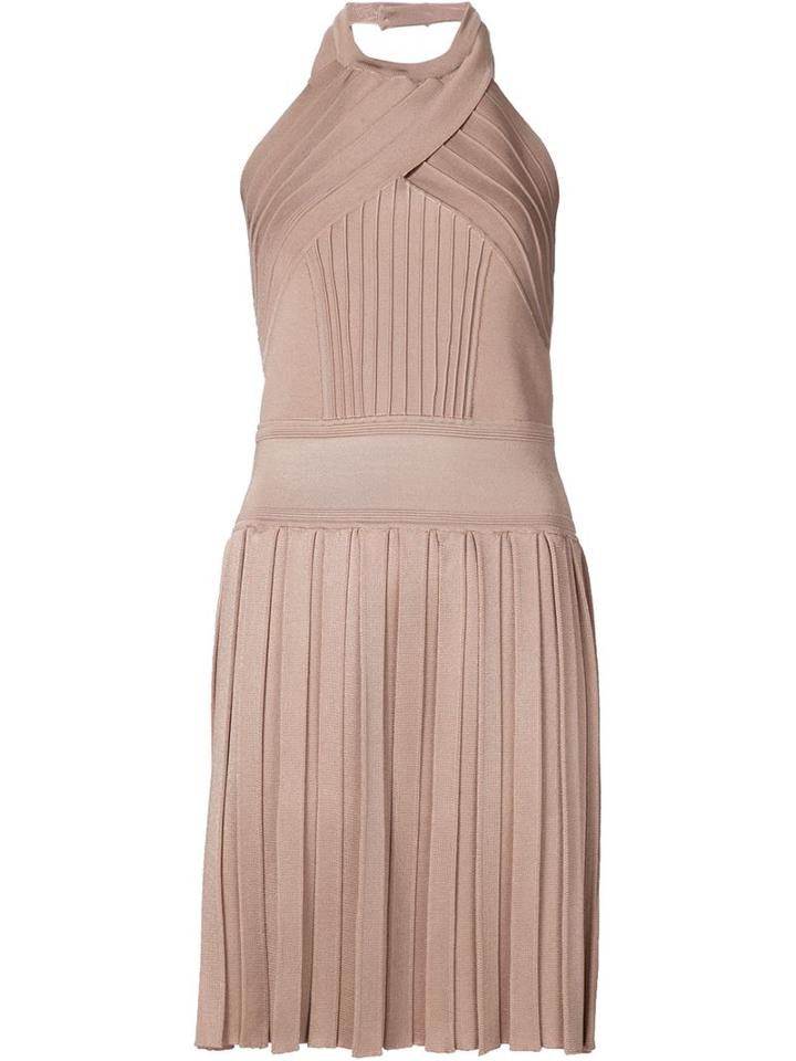 Balmain Halter Neck Dress, Women's, Size: 36, Brown, Polyamide/spandex/elastane/viscose
