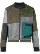 Longjourney - Patched Bomber Jacket - Men - Cotton/calf Leather/polyester - Xl, Green, Cotton/calf Leather/polyester