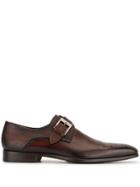 Magnanni Perforated Detail Monk Shoes - Brown