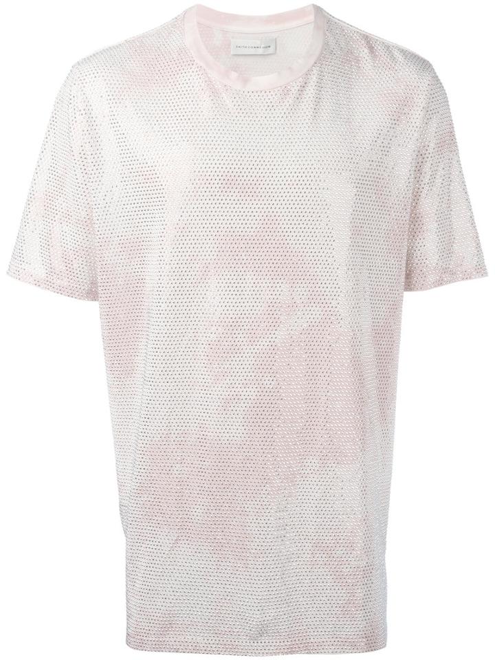 Faith Connexion Studded T-shirt, Men's, Size: Xs, Pink/purple, Cotton/aluminium