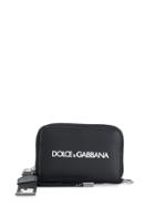 Dolce & Gabbana Wallet W/sport Strap Dg Zip Around - Black