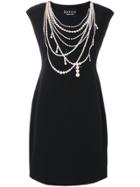 Boutique Moschino Fitted Pearl Print Dress - Black
