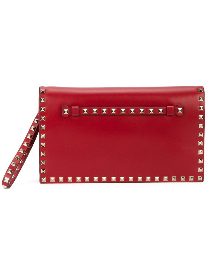 Valentino Valentino Garavani Rockstud Clutch - Red
