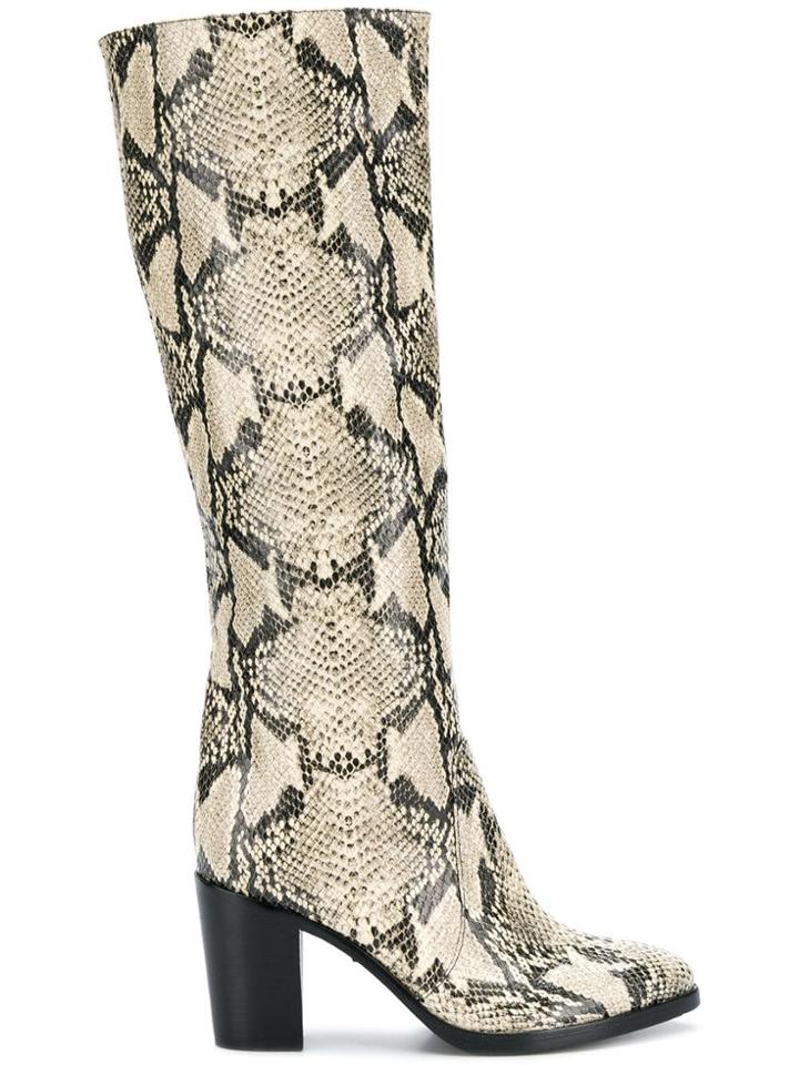 Schutz Snakeskin Design Boots - Neutrals