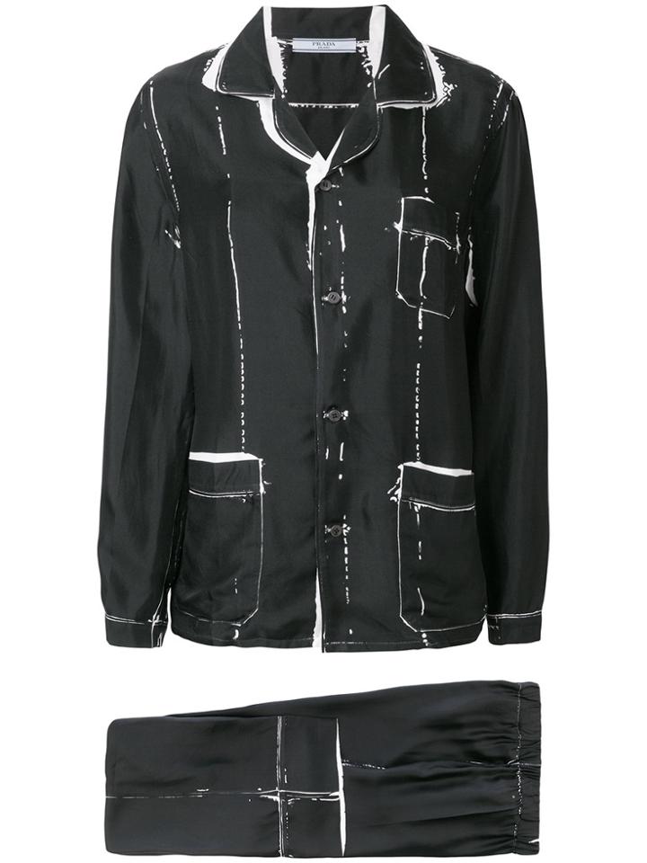 Prada Tie-dye Two-piece Suit - Black