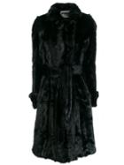 Apparis Belted Faux-fur Coat - Black