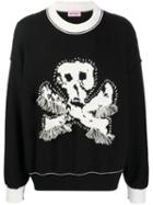 Palm Angels Skull Motif Sweater - Black