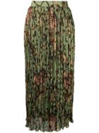 Johanna Ortiz Jungle-print Pleated Skirt - Green