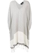 Su Poncho-style Striped Cover-up - White