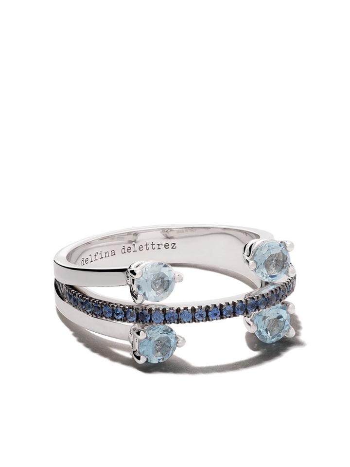 Delfina Delettrez 18kt White Gold, Sapphire And Aquamarine Linked Dots