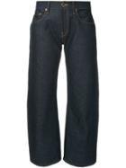 Khaite Wendell Cropped Wide Leg Jeans - Blue