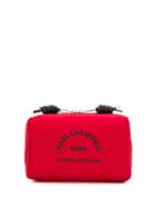 Karl Lagerfeld Address Print Make-up Bag - Red