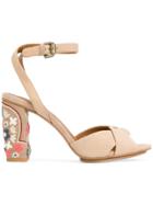 See By Chloé Embroidered Heel Sandals - Nude & Neutrals