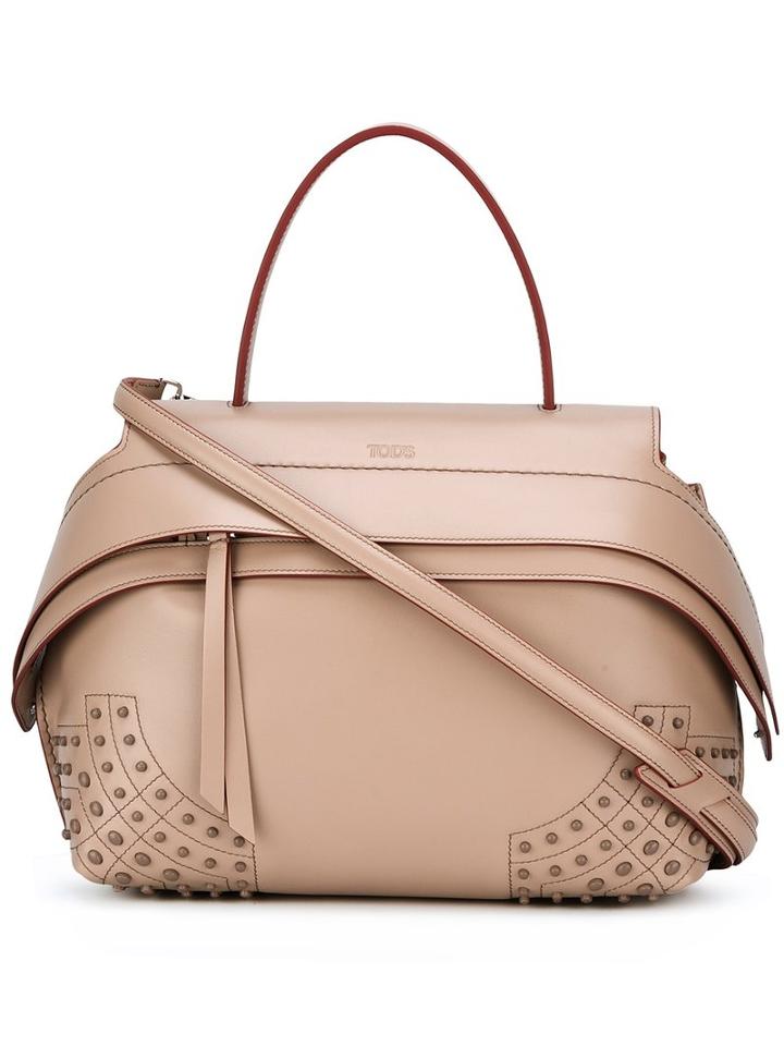 Tod's Wave Tote, Women's, Nude/neutrals, Calf Leather