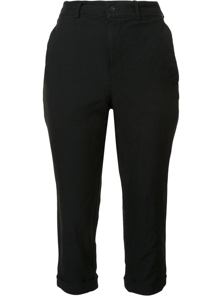 Black Comme Des Garçons Tapered Cropped Trousers, Women's, Size: Small, Polyester