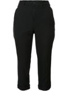 Black Comme Des Garçons Tapered Cropped Trousers, Women's, Size: Small, Polyester