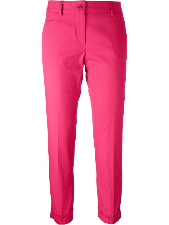 Alberto Biani Cropped Tailored Trousers, Women's, Size: 44, Pink/purple, Cotton/spandex/elastane